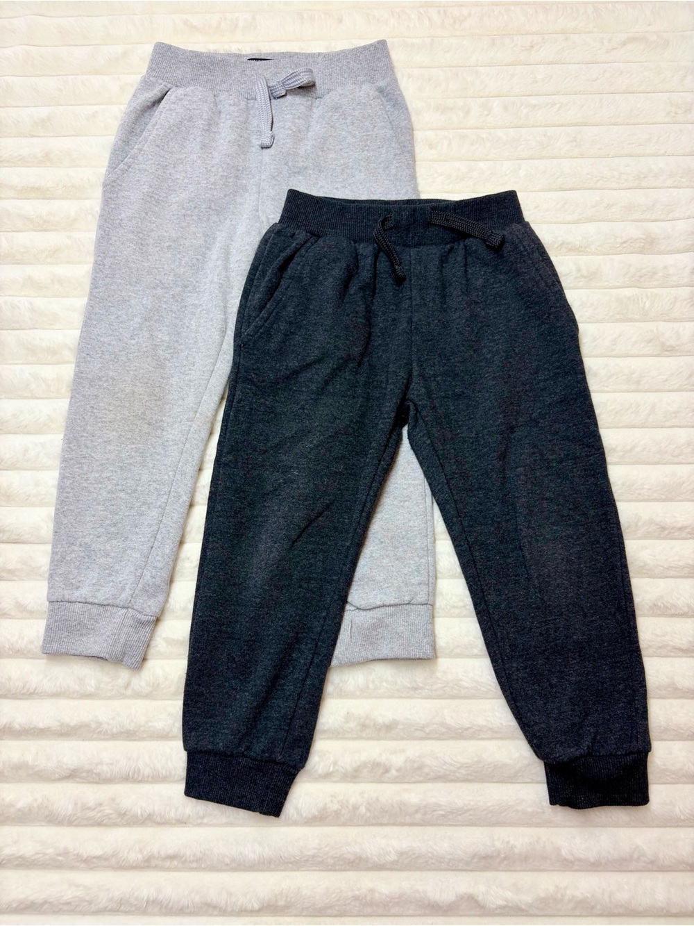 Kids Cozy Kenneth Cole Drawstring Jogger Pants - Gray and Charcoal 2 Pack Set
